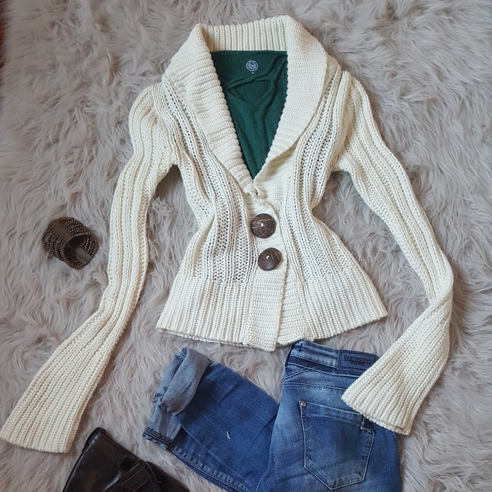 White cardigan